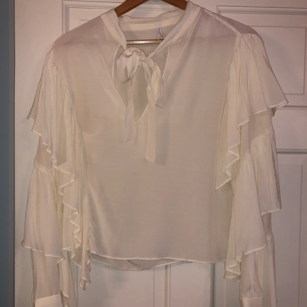 zara white top